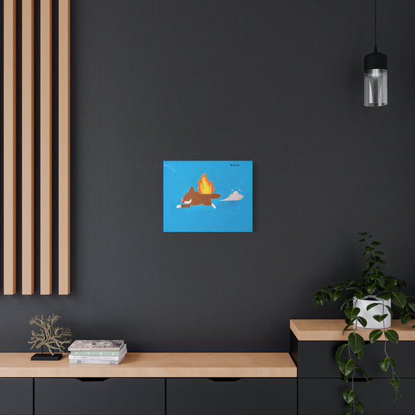 "HOT DOG" Acrylic/Graphite on Canvas Print