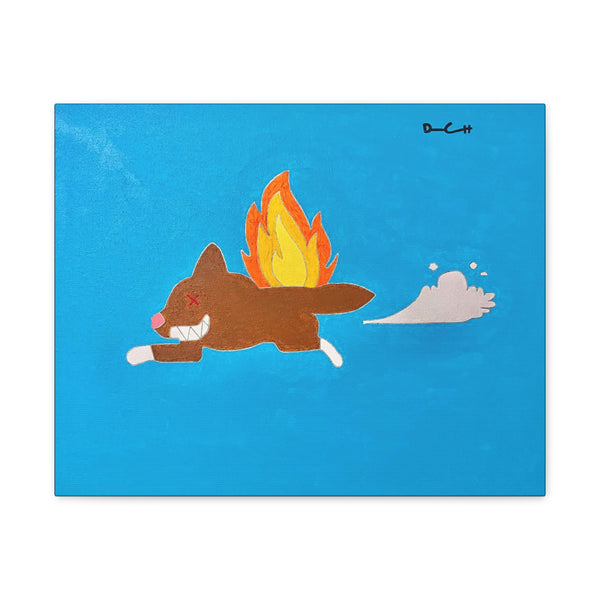 "HOT DOG" Acrylic/Graphite on Canvas Print