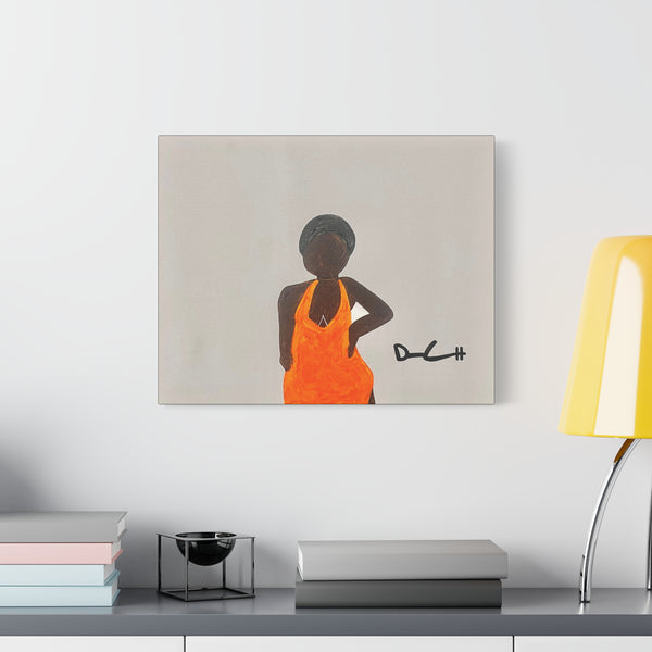 "WOMAN IN THE ORANGE DRESS" Acrylic on Canvas Print