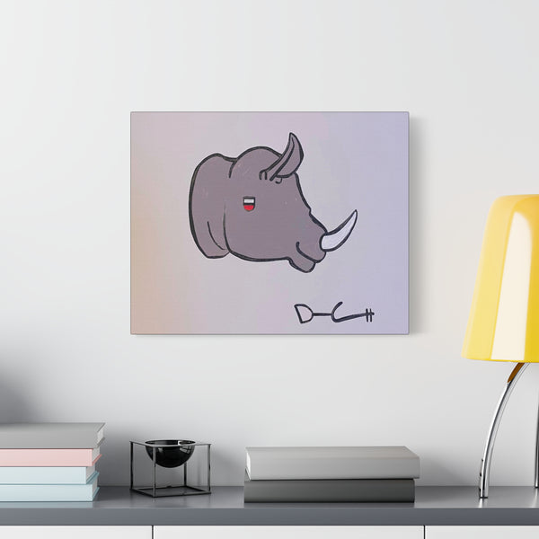 "WINO RHINO" Acrylic on Canvas Print