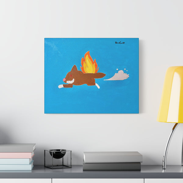 "HOT DOG" Acrylic/Graphite on Canvas Print