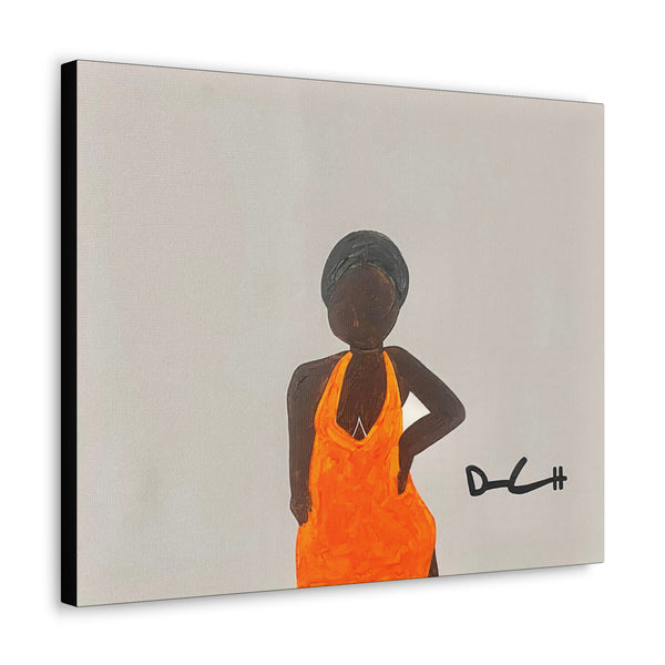 "WOMAN IN THE ORANGE DRESS" Acrylic on Canvas Print