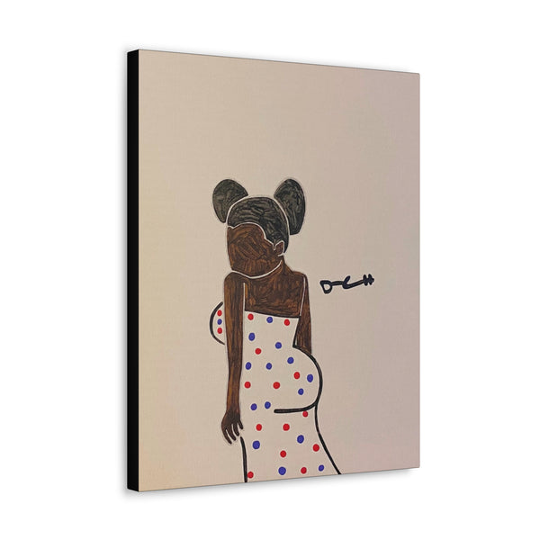 "AFRO PUFFS" Acrylic/Graphite on Canvas Print