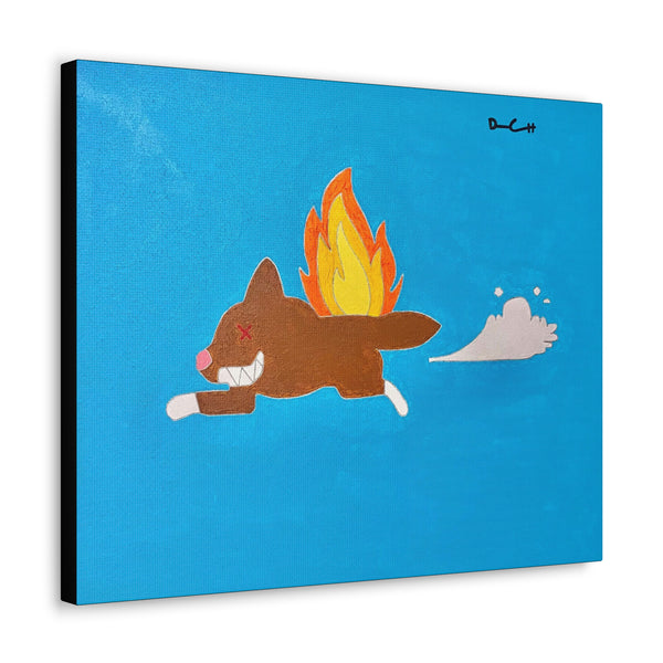 "HOT DOG" Acrylic/Graphite on Canvas Print