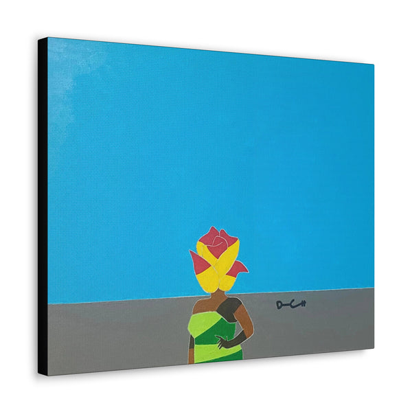 "THE ROSE THAT GREW FROM CONCRETE" Acrylic/Graphite on Canvas Print