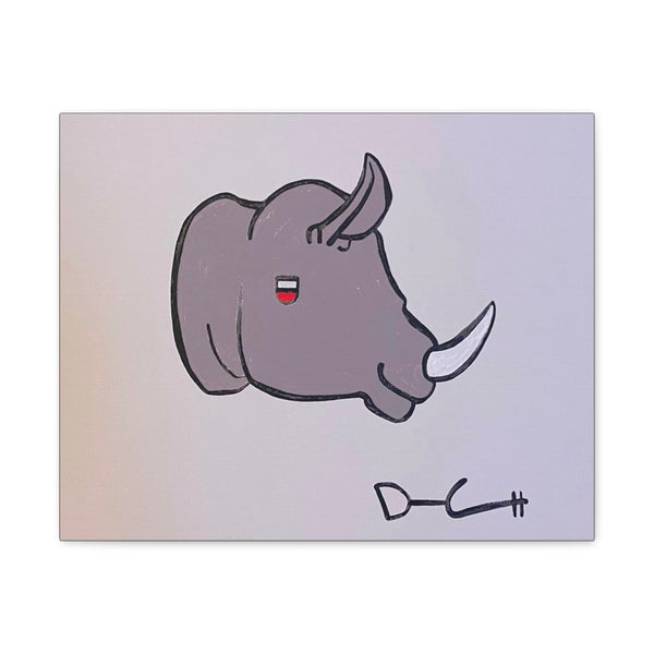 "WINO RHINO" Acrylic on Canvas Print